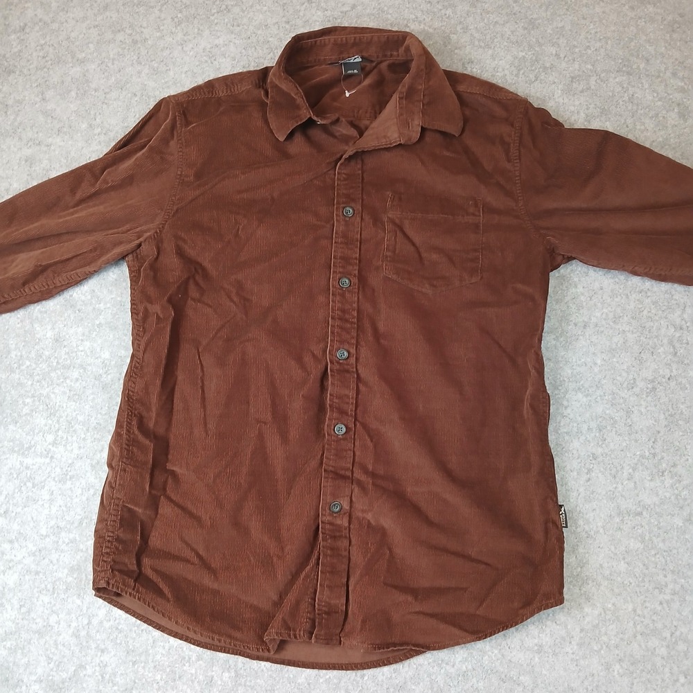Eddie Bauer Corduroy Shirt Mens M Brown Long Sleeve Cotton Button Down 13567426